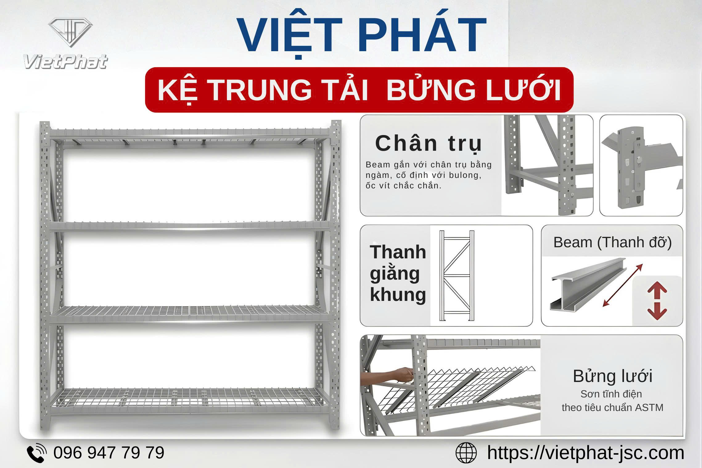 VIET PHAT MAKES MEDIUM-DUTY SHELVING WITH MESH SHELVES