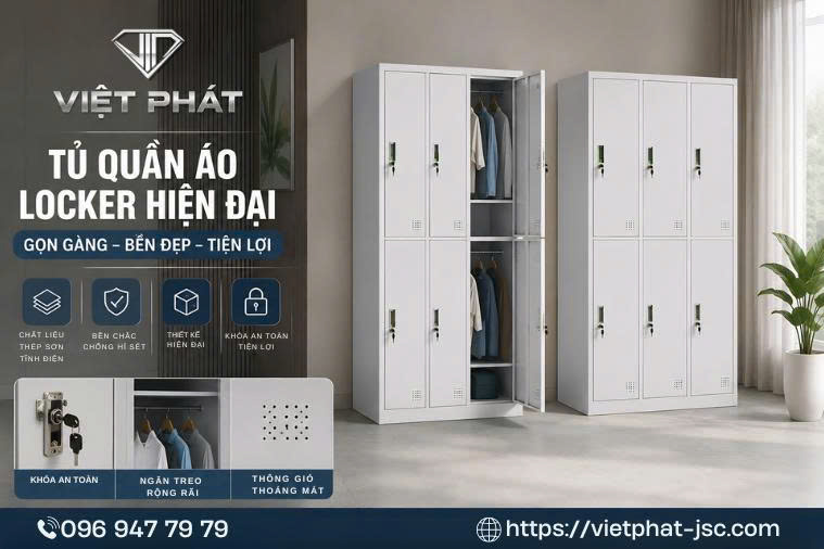TỦ QUẦN ÁO LOCKER HIỆN ĐẠI – GIẢI PHÁP LƯU TRỮ THÔNG MINH CHO MỌI KHÔNG GIAN