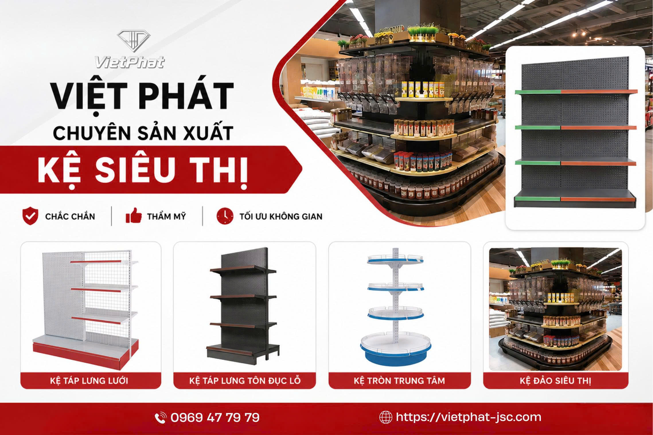 VIỆT PHÁT – CHUYÊN SẢN XUẤT KỆ SIÊU THỊ CHẤT LƯỢNG CA