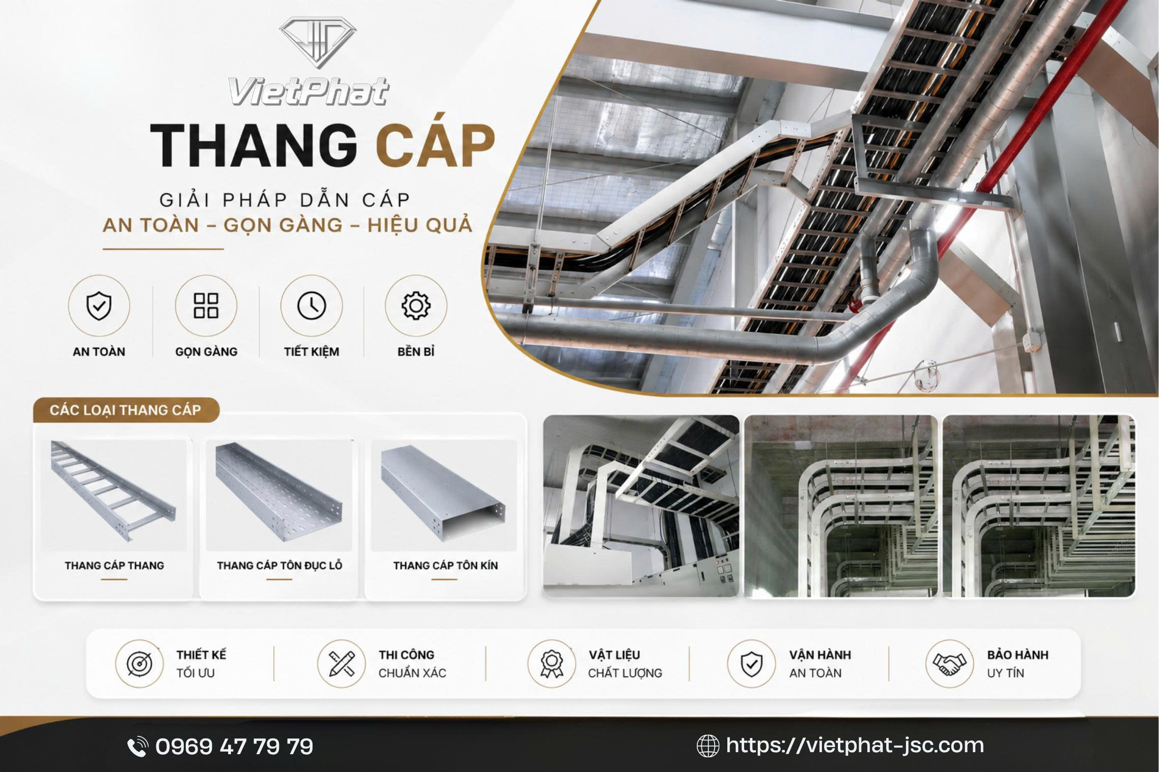 THANG CÁP VIỆT PHÁT – GIẢI PHÁP DẪN CÁP AN TOÀN, GỌN GÀNG, HIỆU QUẢ
