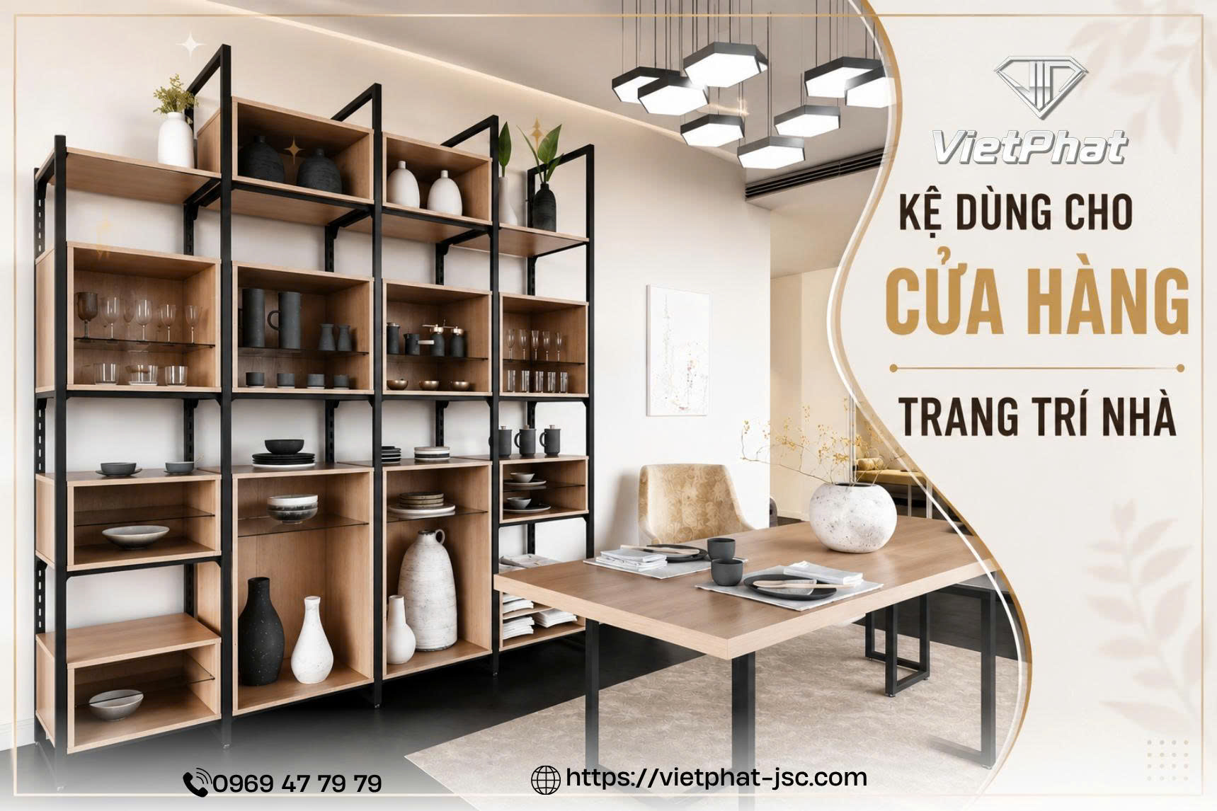 KỆ TRƯNG BÀY VIỆT PHÁT – SẢN XUẤT TRỰC TIẾP, CHẤT LƯỢNG DẪN ĐẦU